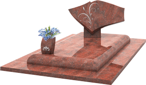 Monument funéraire avec stèle et vase en Granit Romantica