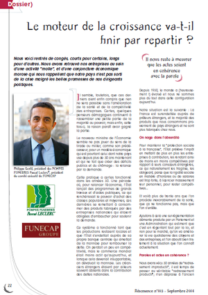 Article Magazine Résonance Septembre 2014